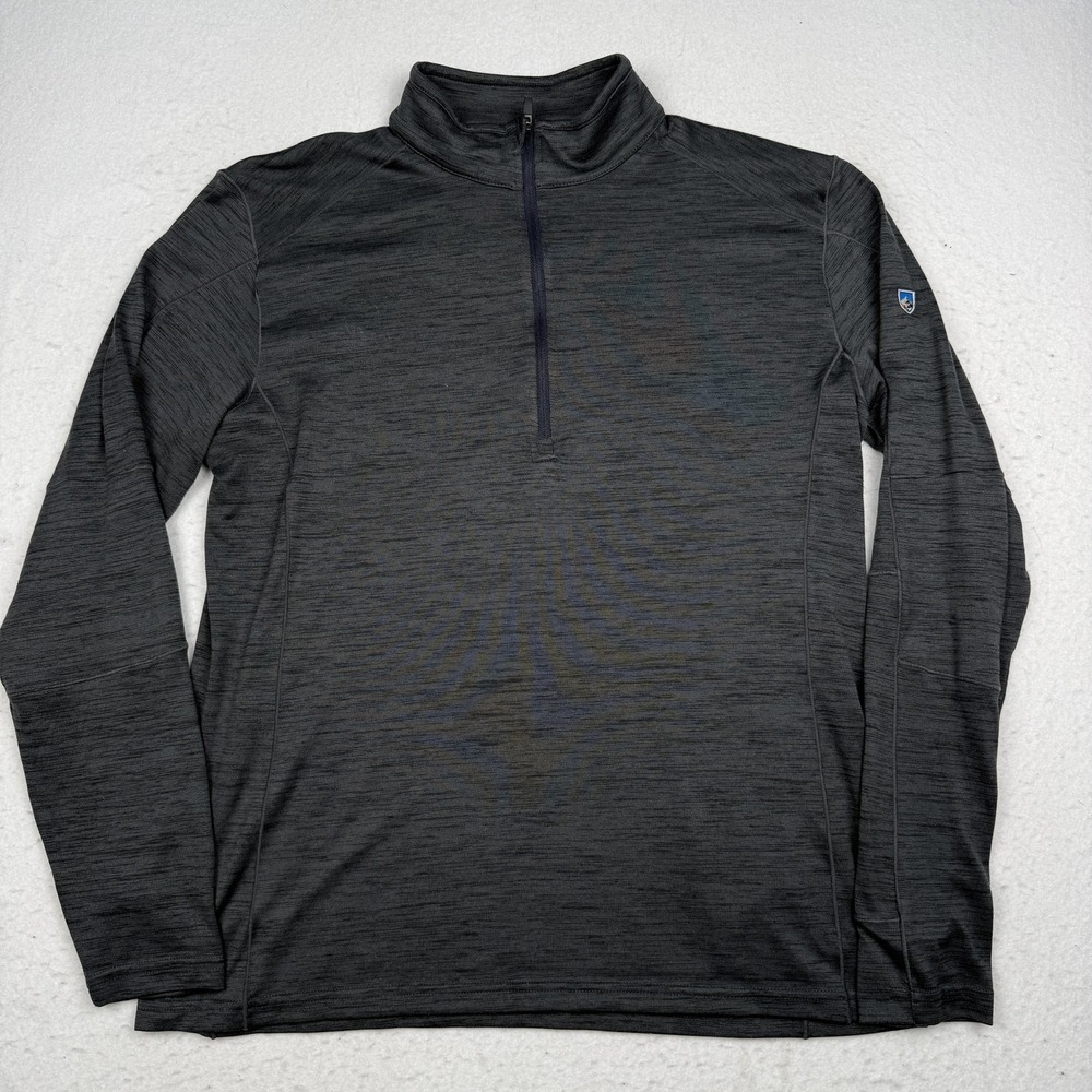 KUHL Pullover Mens XL Gray Quarter Zip Long Sleeve Lightweight Hiking Top